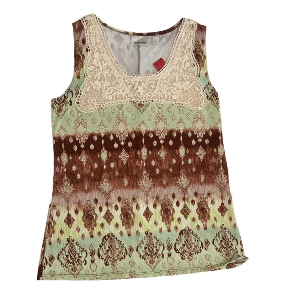 Avenue Bohemian Sleeveless Blouse Tank Top Size 14 / 16 1X